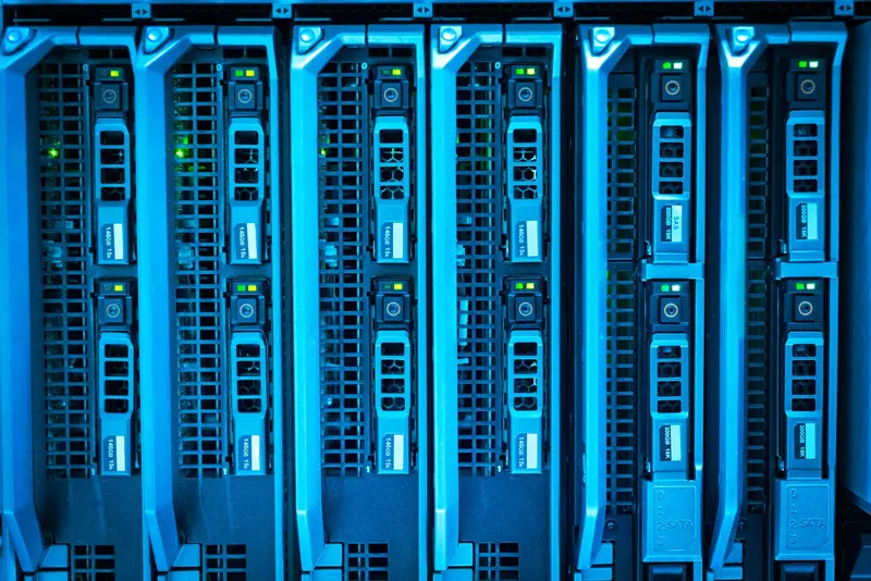 Data Integration — server room with cables and blinking lights showing data flow — mid-market system connectivity challenges